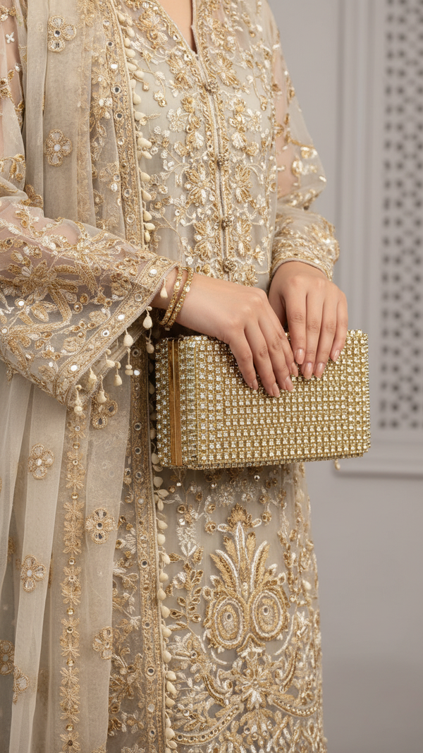 Golden Bridal Clutch P24229