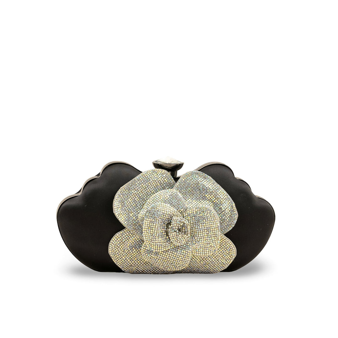 Black Fancy Clutch P24248