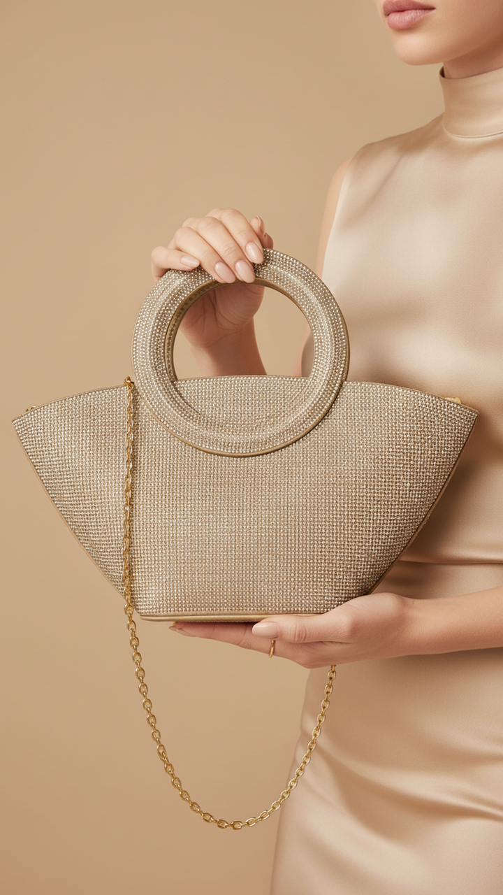 AB Golden Fancy Hand Bag P24324