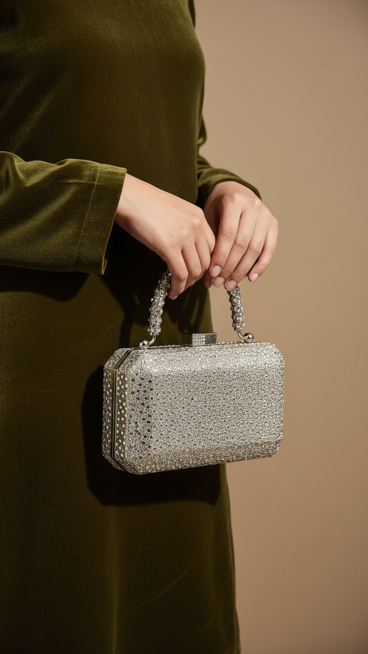 Silver Bridal Clutch P24341