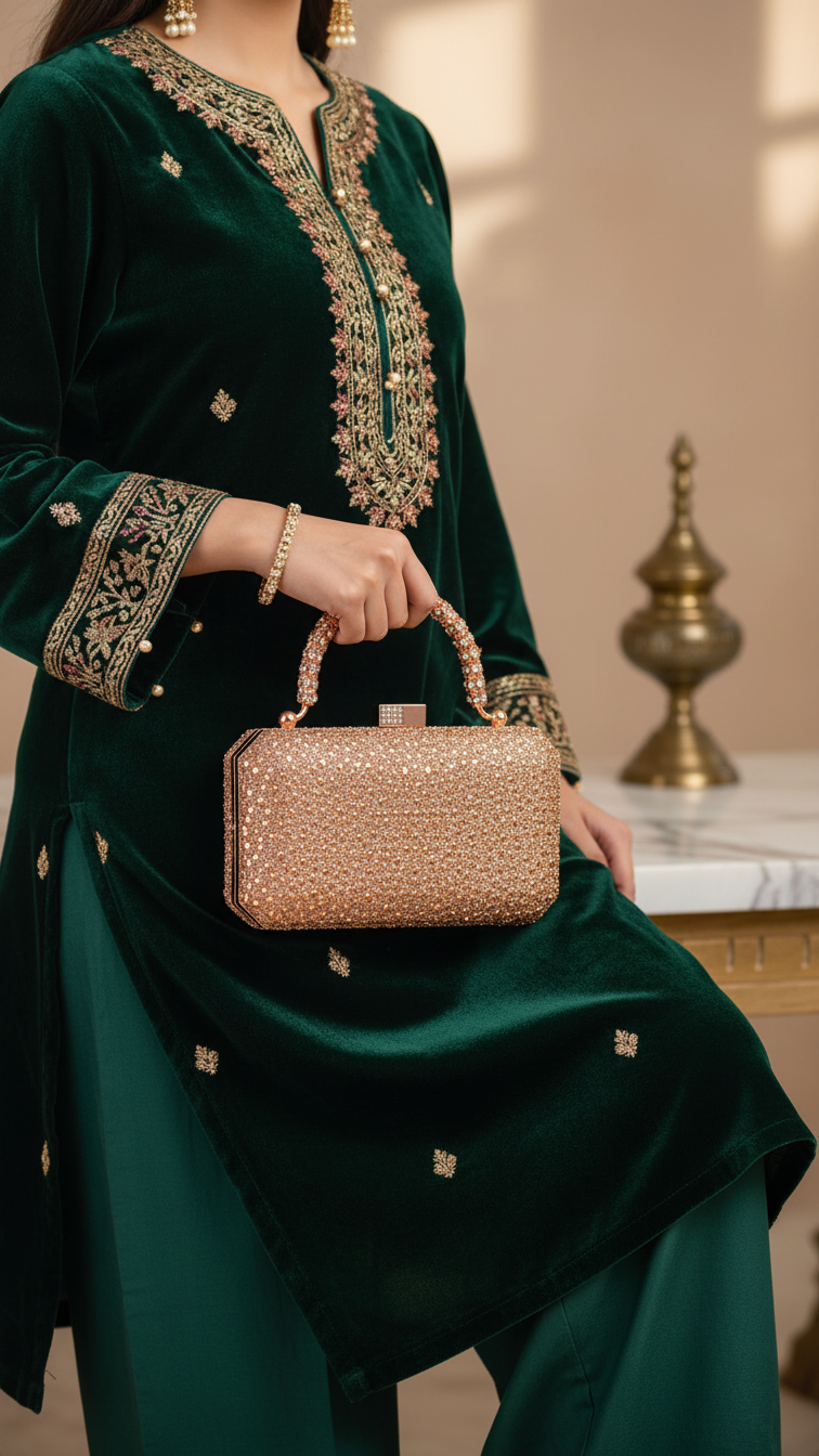 حقيبة كلاتش العرائس شمبانيا P24341