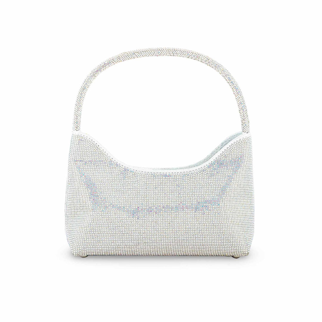 AB Silver Fancy Clutch For Women P24372