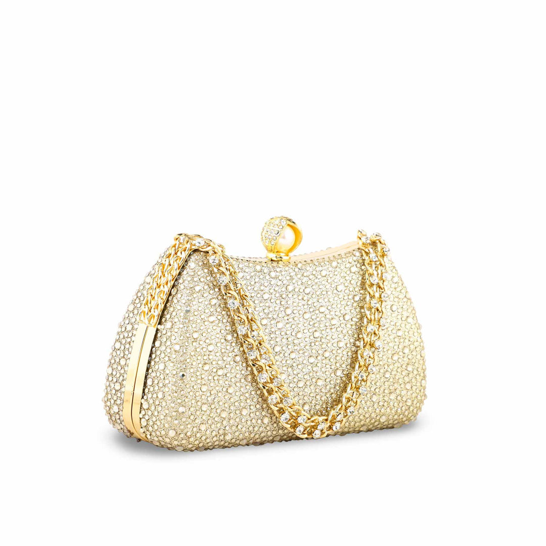 Golden Fancy Clutch For Women P24384