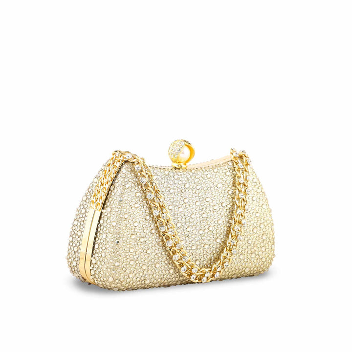 Golden Fancy Clutch For Women P24384