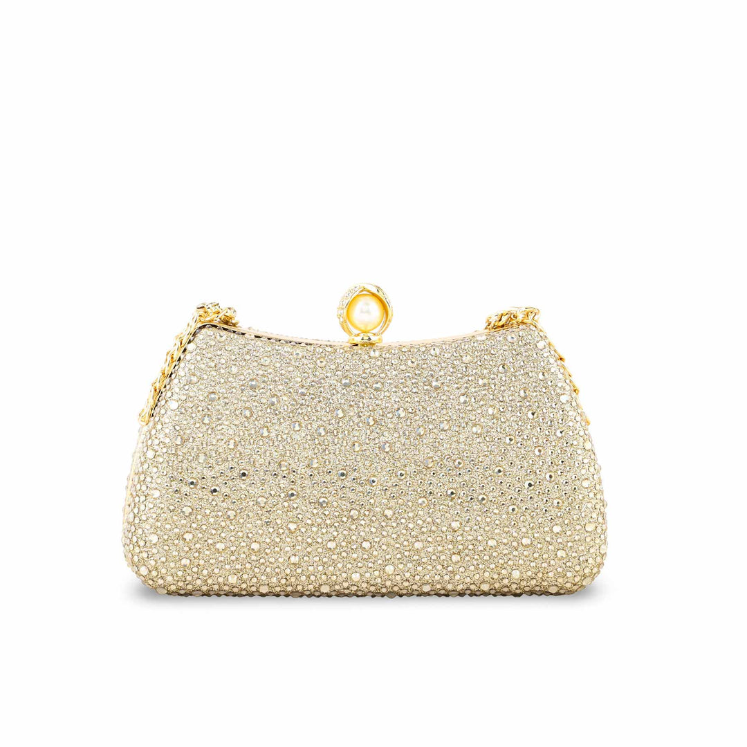 Golden Fancy Clutch For Women P24384