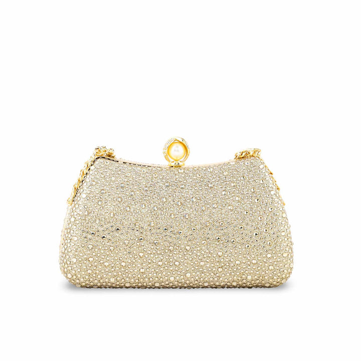 Golden Fancy Clutch For Women P24384