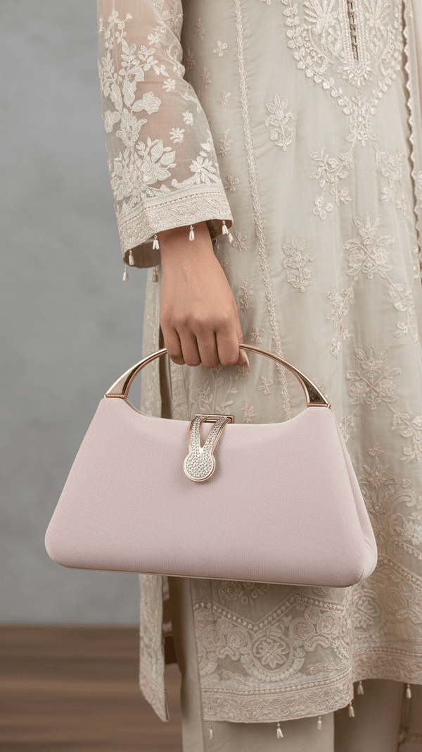 Champagne Fancy Clutch For Women P24404