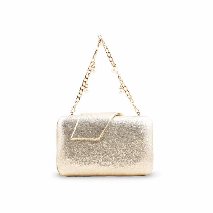 Golden Fancy Clutch For Ladies P24407