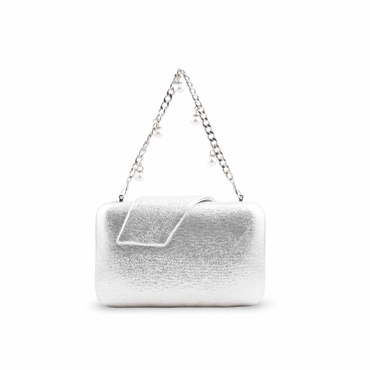 Silver Fancy Clutch For Ladies P24407