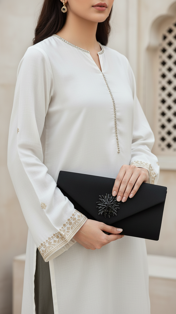 كلاتش نسائي أسود أنيق P24414