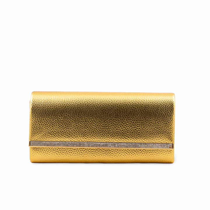 Golden Formal Clutch For Ladies P24417