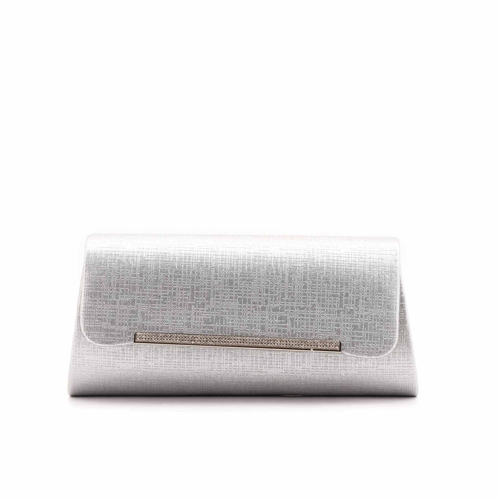 Silver Fancy Clutch For Ladies P24419