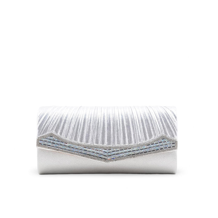 Silver Fancy Clutch For Women P24420
