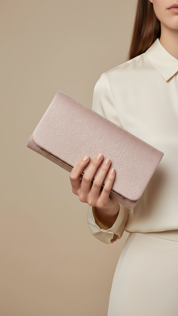 Champagne Fancy Clutch For Ladies P24421