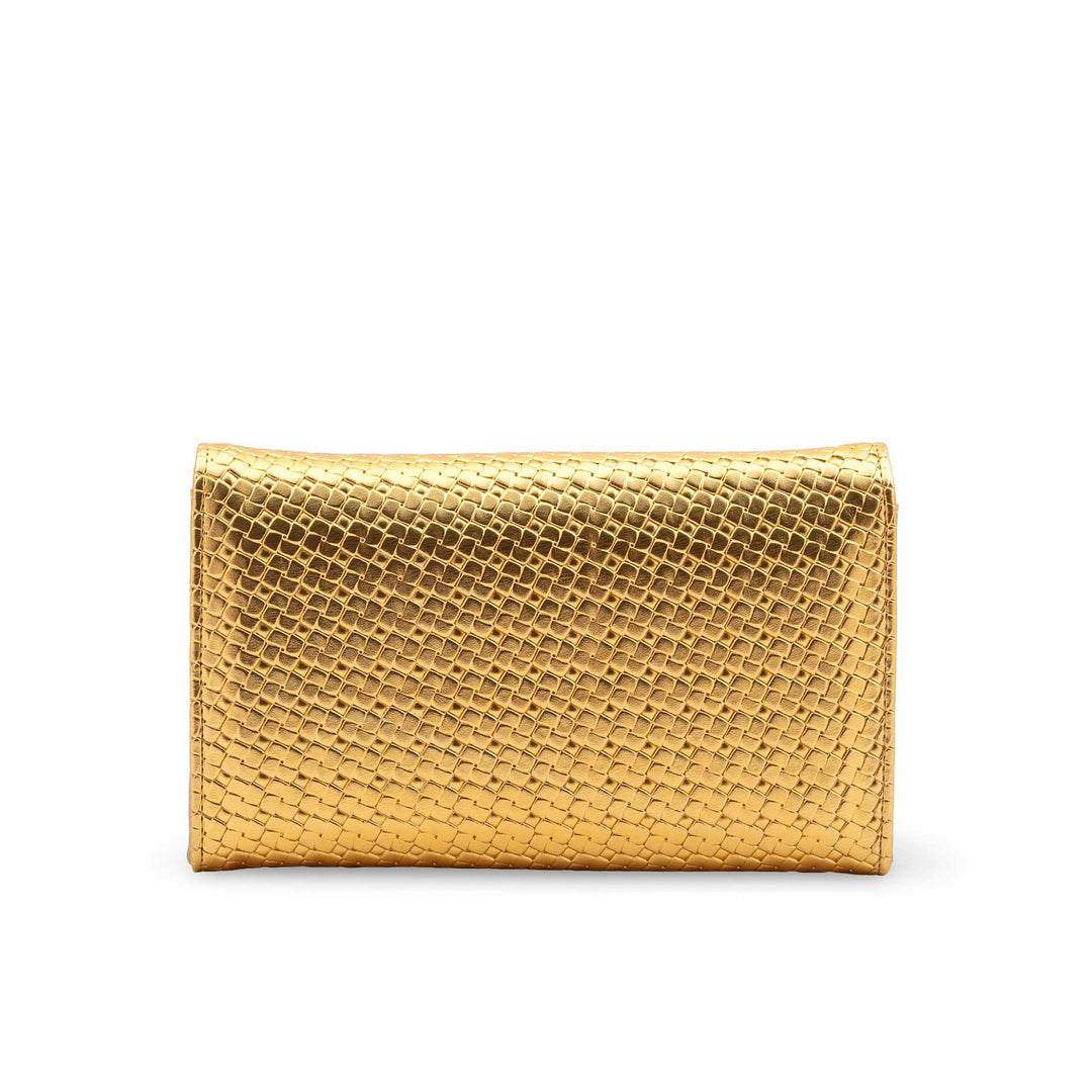 Golden Formal Clutch For Ladies P24424