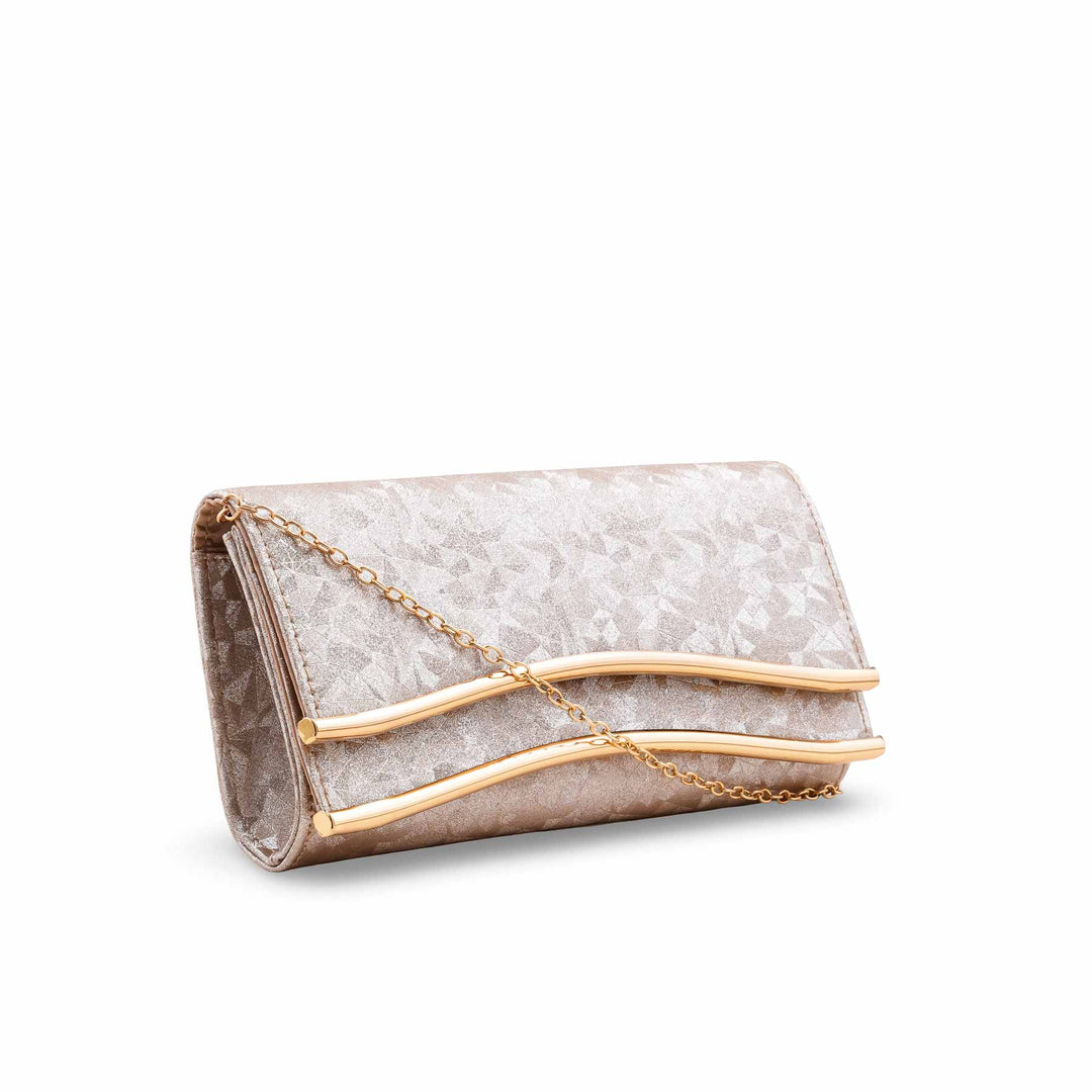 Golden Fancy Clutch For Women P24425