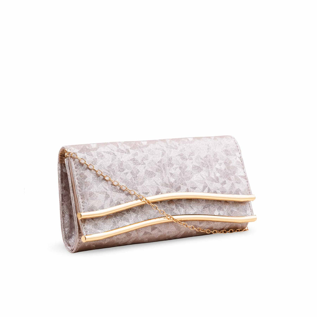 Champagne Fancy Clutch For Women P24425