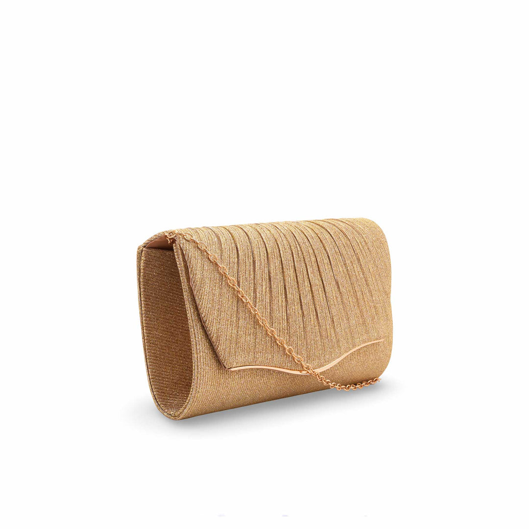 Golden Fancy Clutch For Women P24427