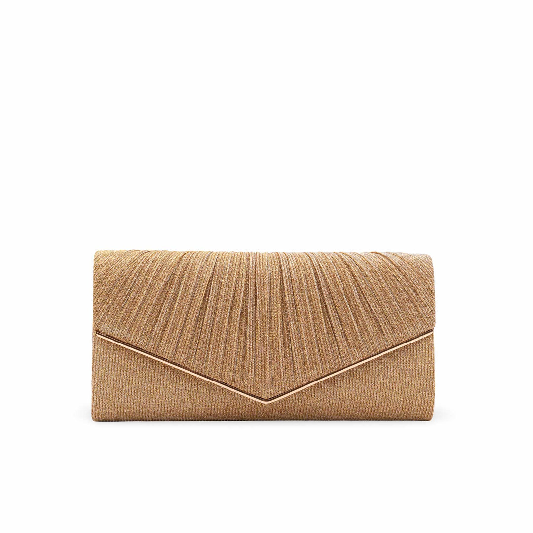 Golden Fancy Clutch For Women P24428