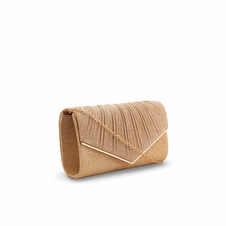 Golden Fancy Clutch For Women P24428