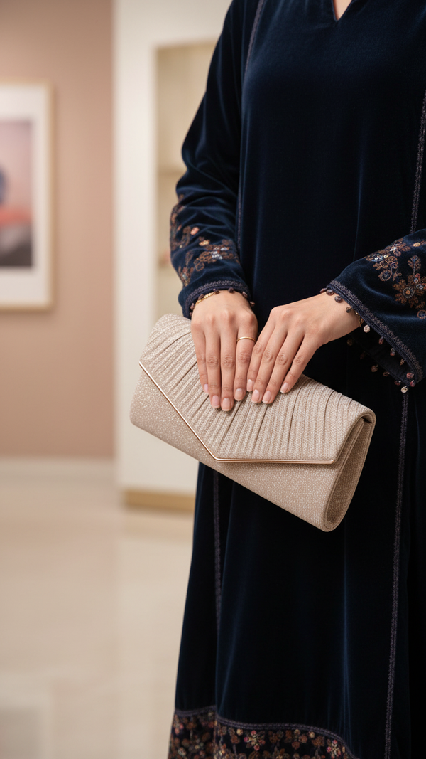 Champagne Fancy Clutch For Women P24428