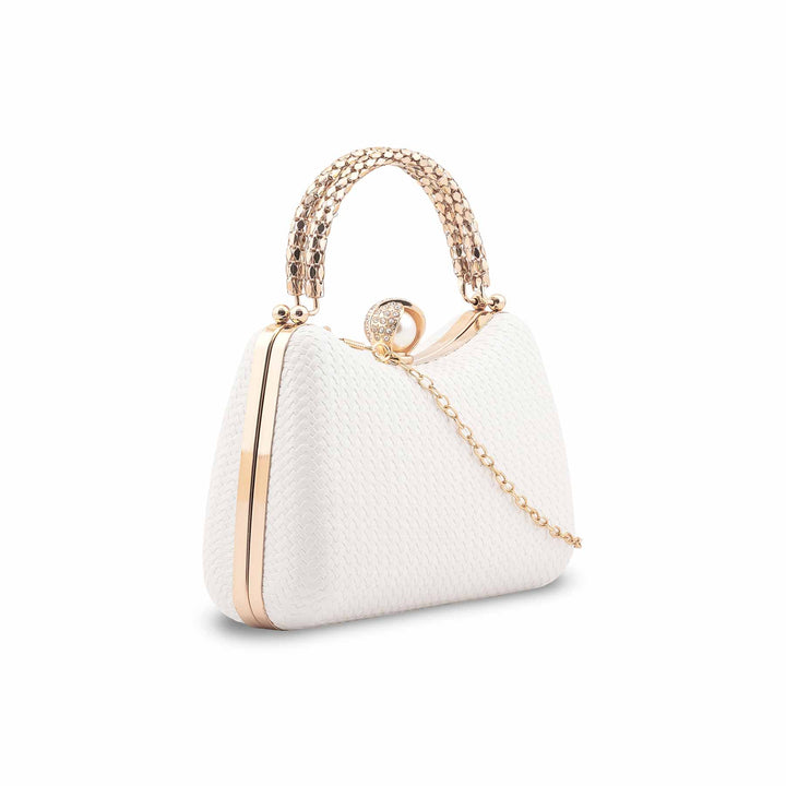 White Formal Clutch For Women P24431