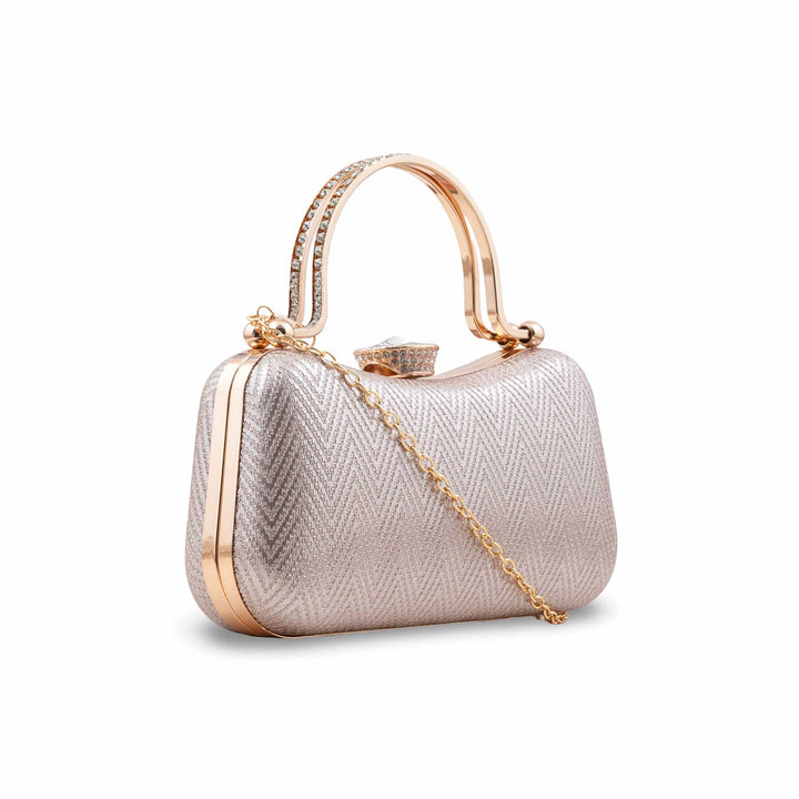 Champagne Fancy Clutch For Women P24434