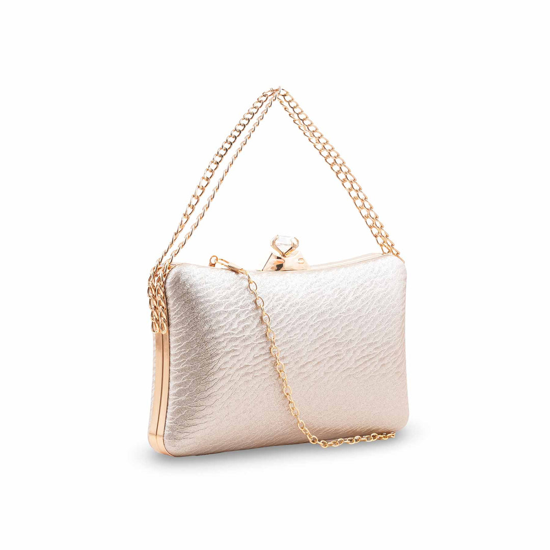 Golden Fancy Clutch For Women P24435