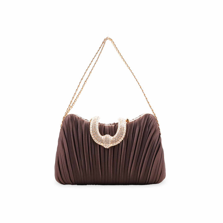 Coffee Formal Clutch For Ladies P24439