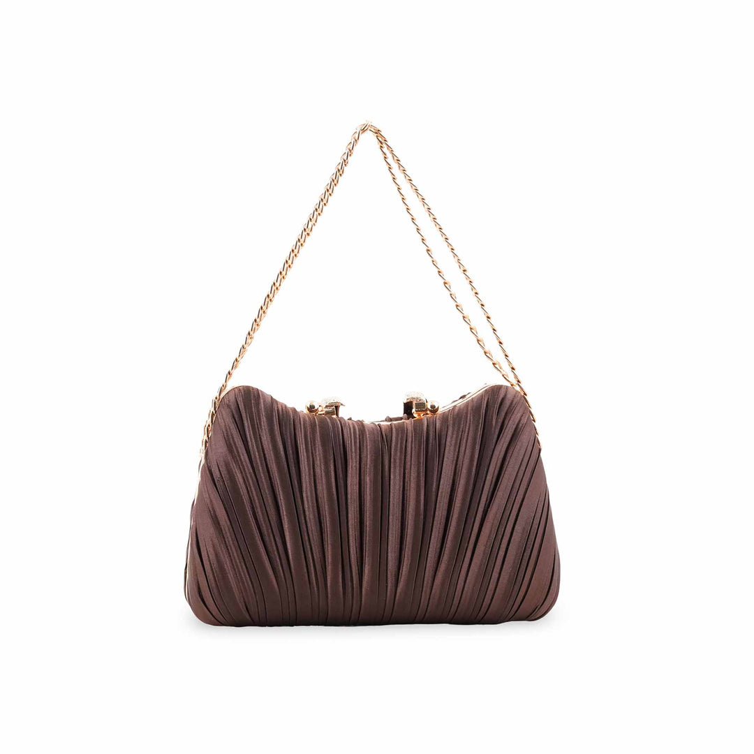 Coffee Formal Clutch For Ladies P24439
