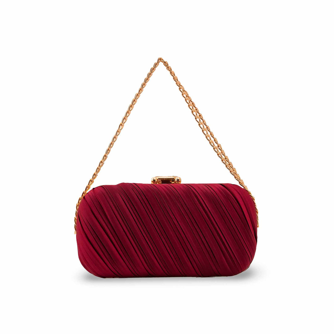 Maroon Formal Clutch For Ladies P24440