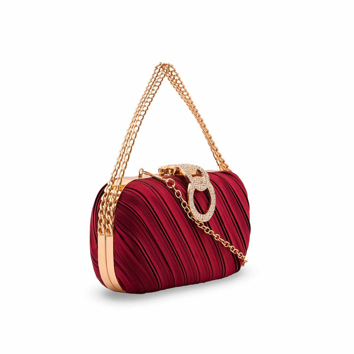 Maroon Formal Clutch For Ladies P24440