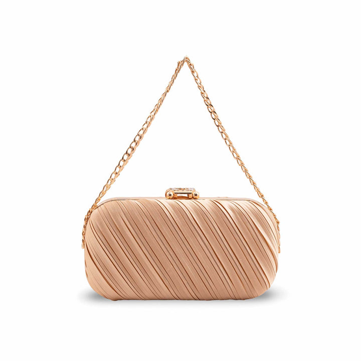 Golden Formal Clutch For Ladies P24440