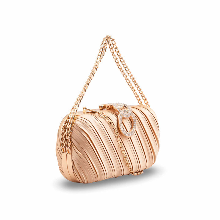 Golden Formal Clutch For Ladies P24440