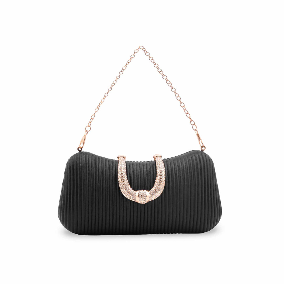Black Fancy Clutch For Ladies P24444