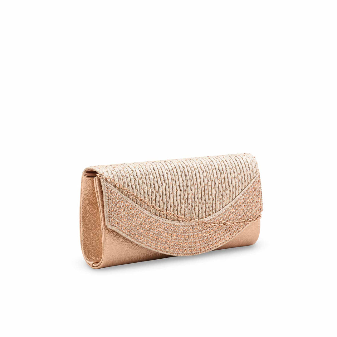 Golden Fancy Clutch For Ladies P24451