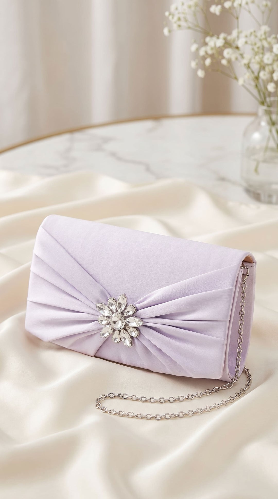 Silver Formal Clutch For Women P24455