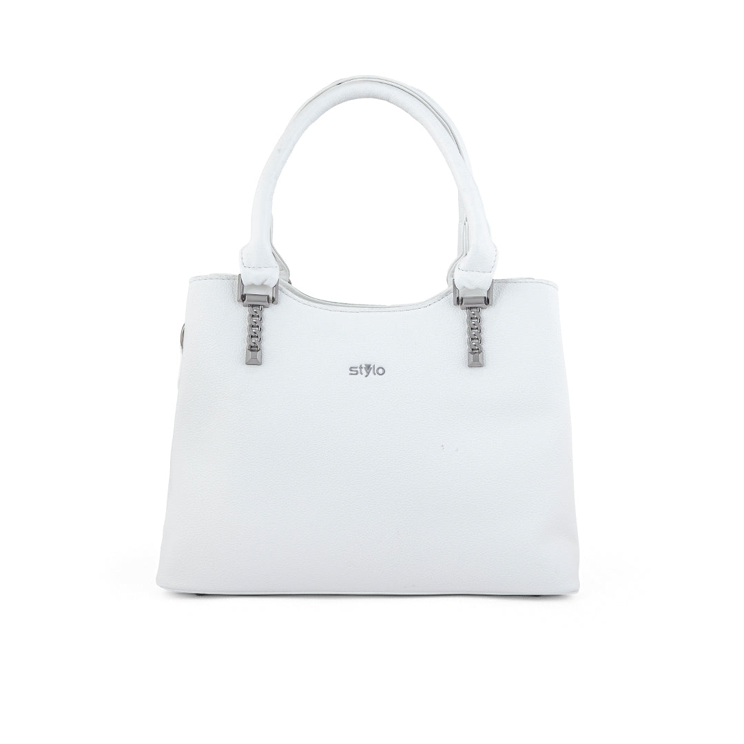 White Formal Hand Bag P36239