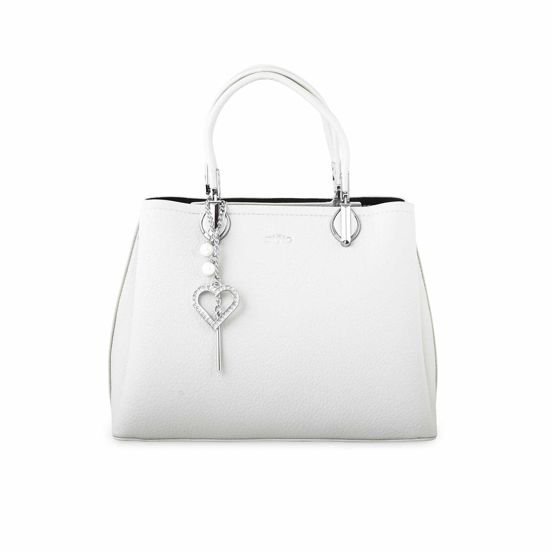 White Formal Hand Bag P36256