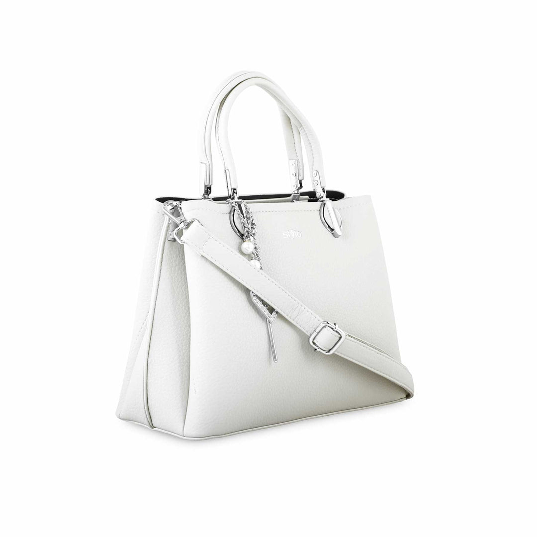 White Formal Hand Bag P36256