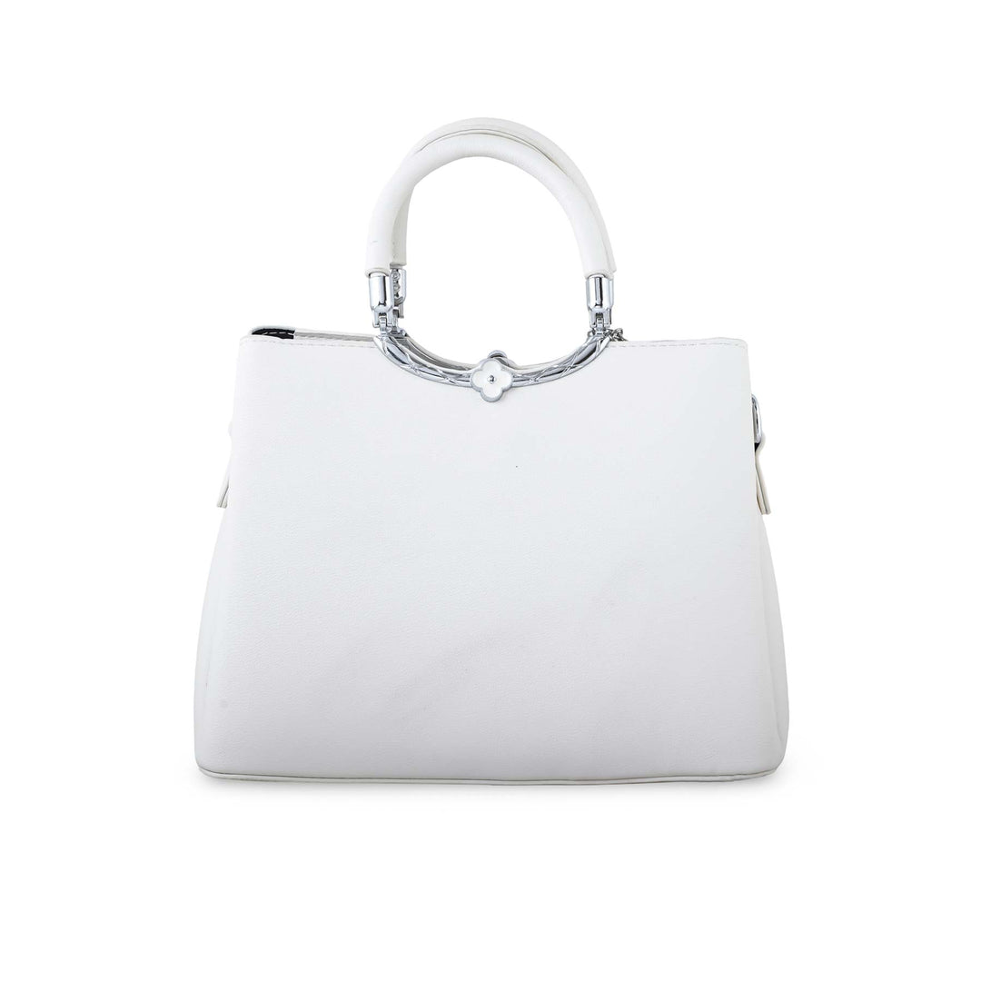 White Formal Hand Bag P36257