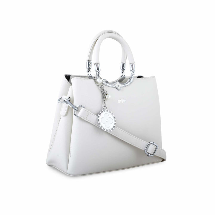 White Formal Hand Bag P36257