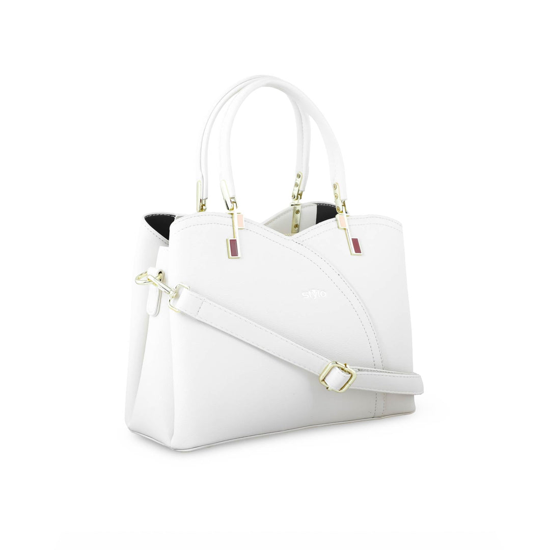White Formal Hand Bag P36269