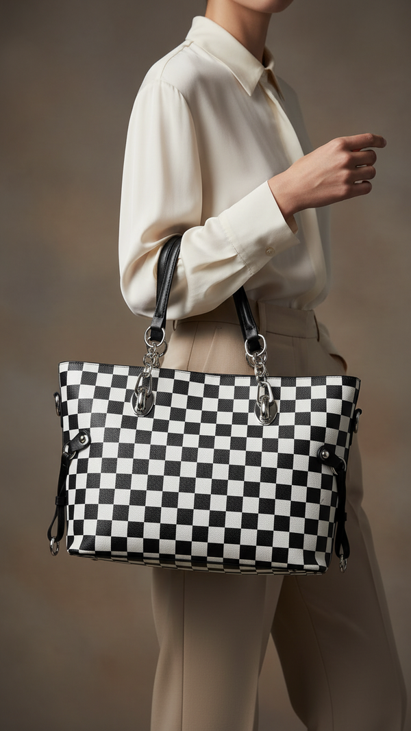Blkwht Formal Hand Bag P36279