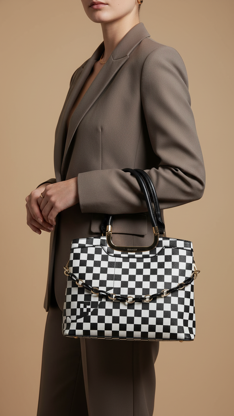 Blkwht Formal Hand Bag P36280