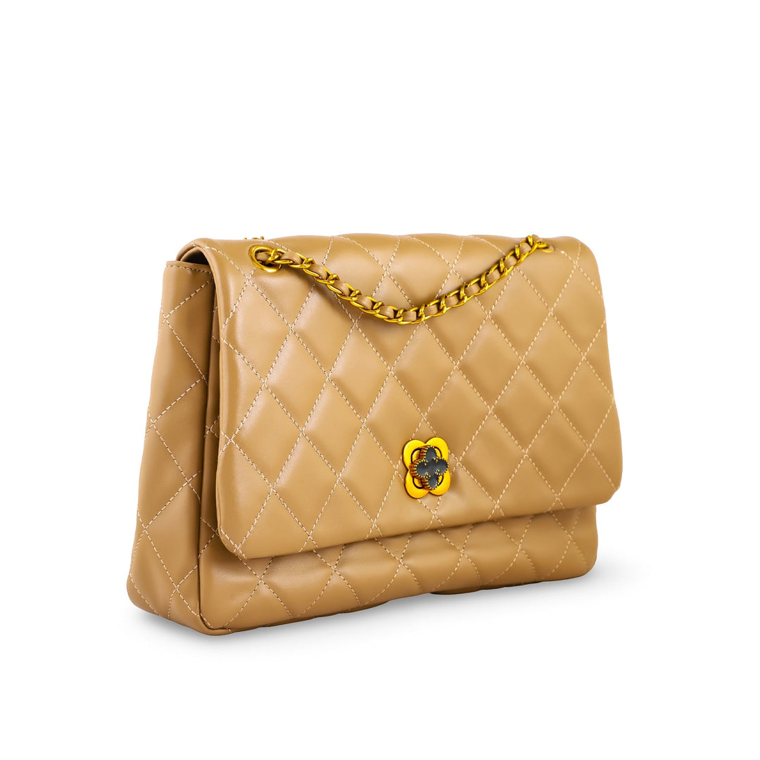 Khaki Women Formal Shoulder Bag P36304