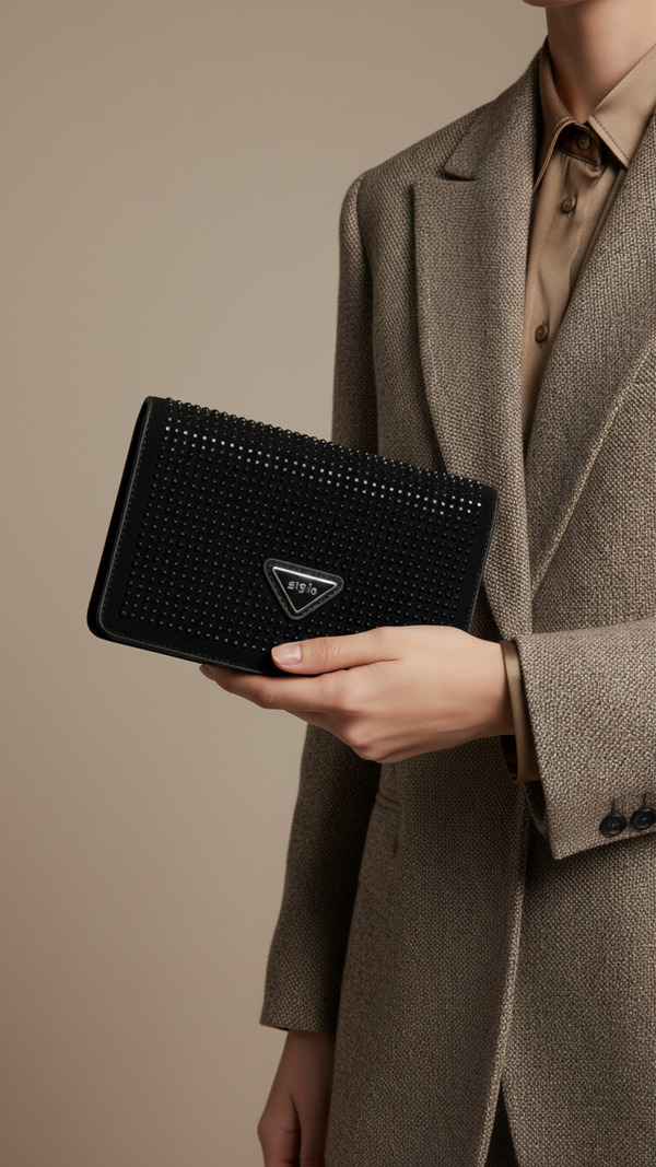 Black Fancy Clutch P36325