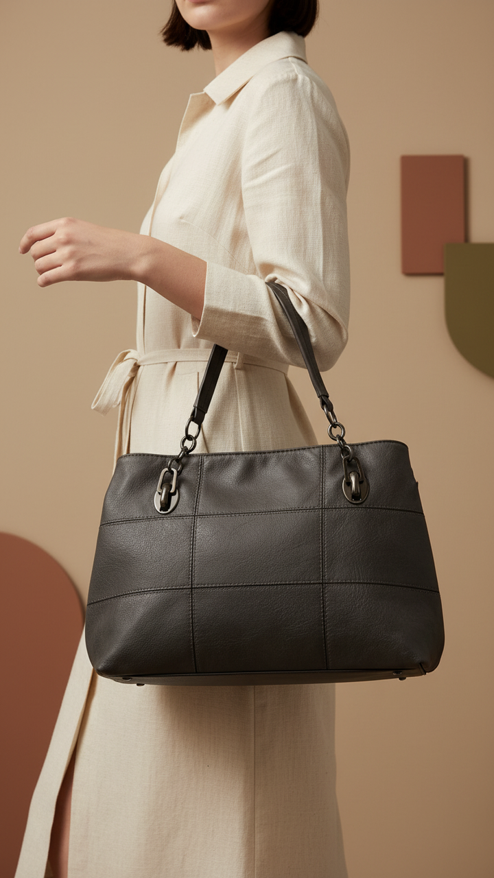 Grey Formal Shoulder Bag P36347