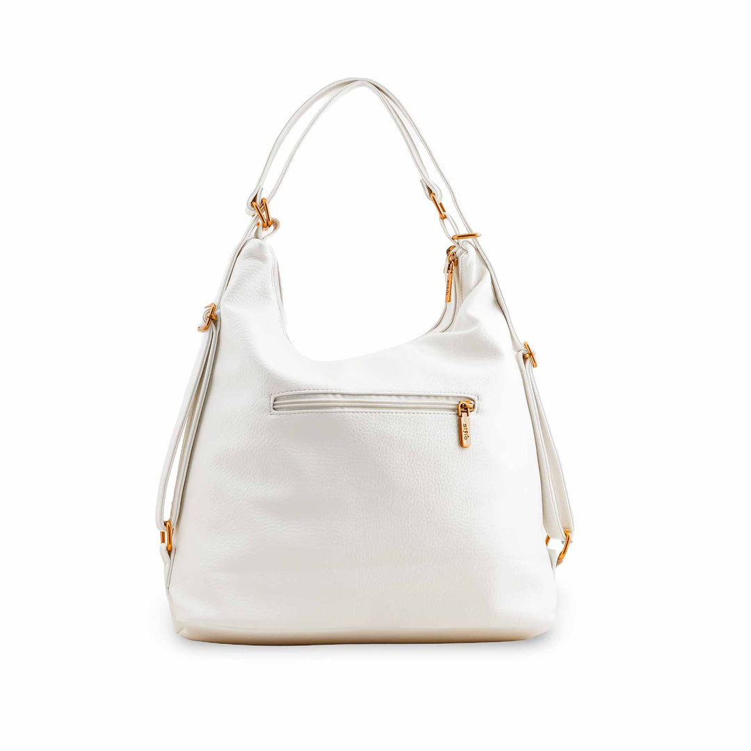 White Formal Shoulder Bag For Women P36356