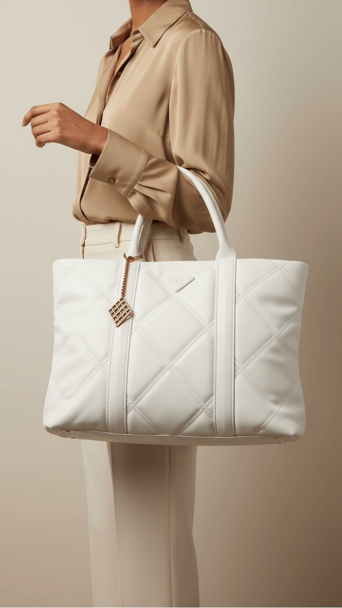 White Formal Hand Bag P36368